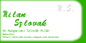 milan szlovak business card