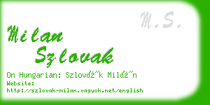 milan szlovak business card